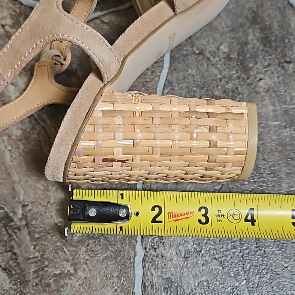 New in Box Soludos Olivia Heel Leather Sandal Sz 8.5 in Desert - Picture 10 of 11